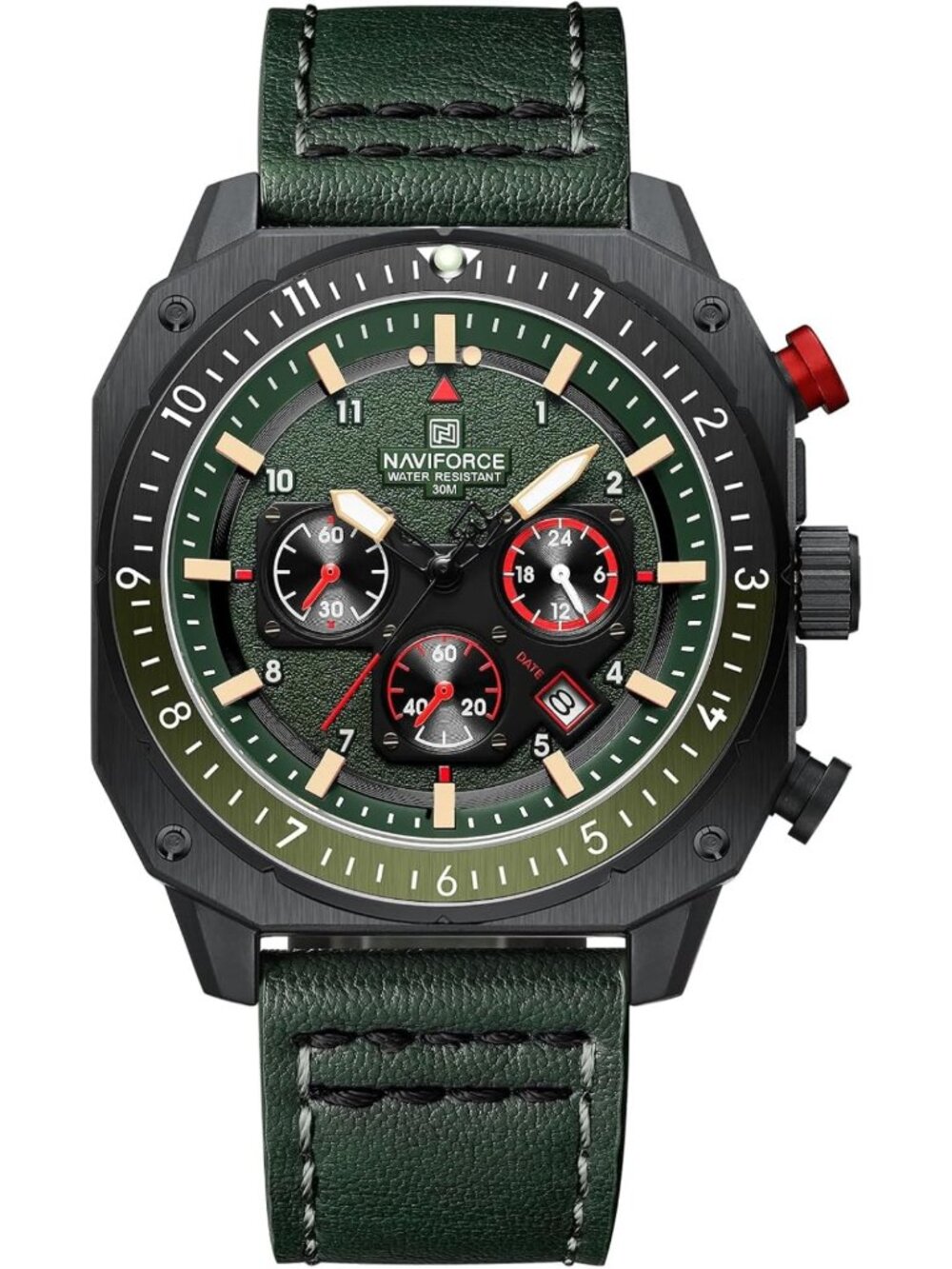 Men's Waterproof Military Sport Watch - Big Face Chronograph with Luminous Hands